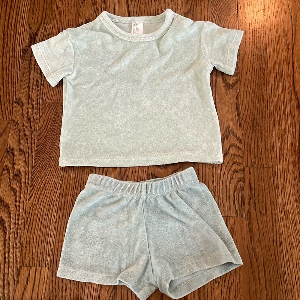 H&M toddler terry cloth set | size 9-12m